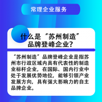 蘇州制造登峰企業服務